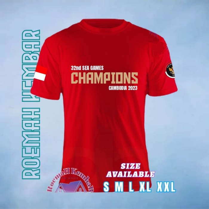 Jual KAOS INDONESIA JUARA SEPAK BOLA SEA GAMES 2023 TSHIRT