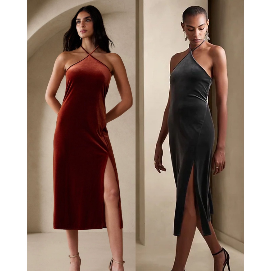 Jual Banana Republic Velvet Midi Dress//fashion// Shopee Indonesia