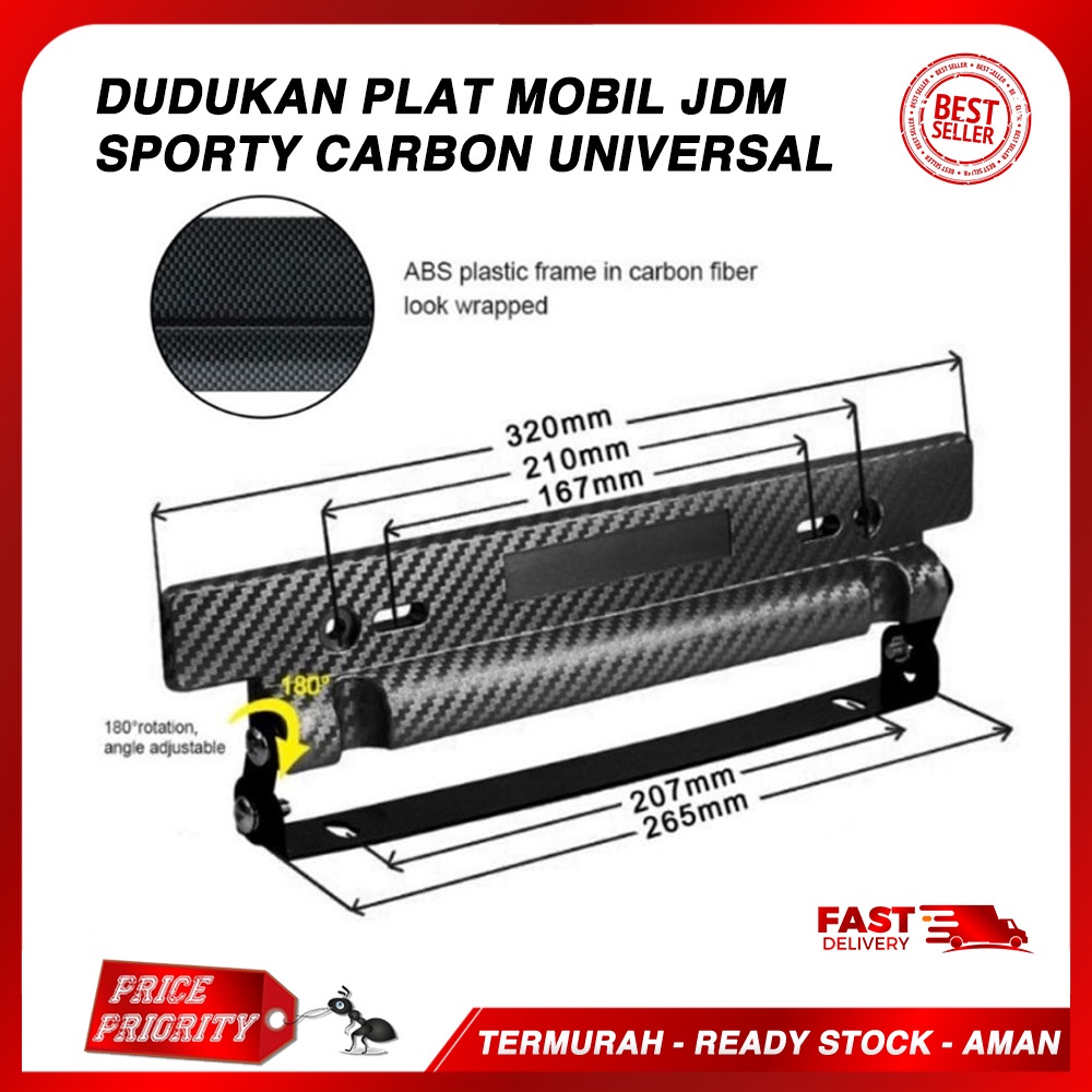 Jual Oneway Tempat Cover Dudukan Plat Nomor Motif Karbon Jdm Original Mugen Trd Tatakan Plat