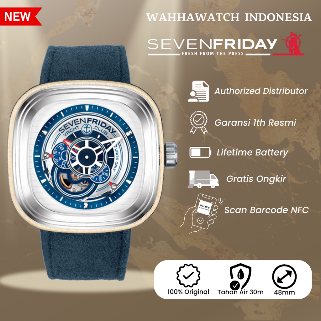 ORIGINAL NFC Jam Tangan Seven Friday P3 06 or P3 06 YACHT CLUB Original NFC Aktif Garansi 1 Tahun 7Friday Sevenfriday SF