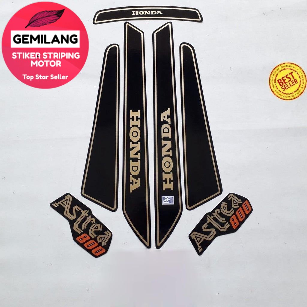 Jual Striping Decal Polet Sticker Honda Astrea 800 Hitam Stiker Motor