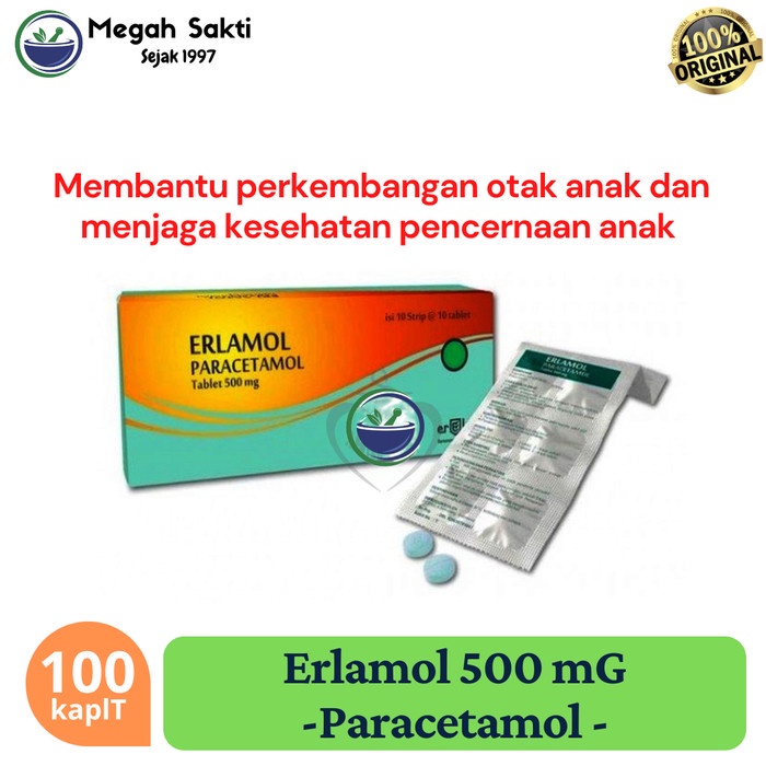 Jual Mgs Erlamol Paracetamol Mg Pereda Demam Dan Nyeri Kotak