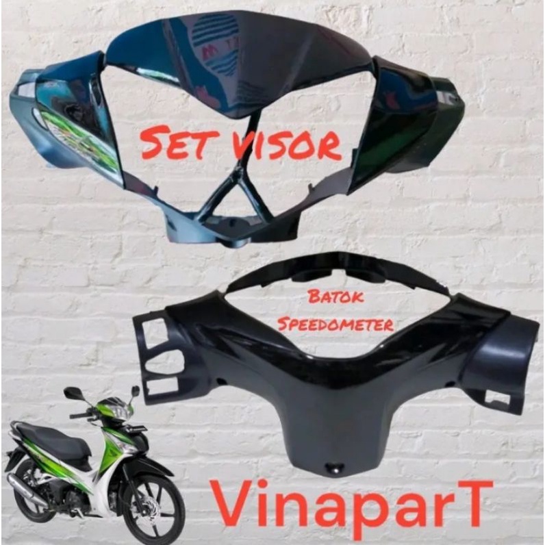 Jual Batok Depan Atau Belakang Supra X Helm In Kyz Hitam Set Visor Win Shopee Indonesia