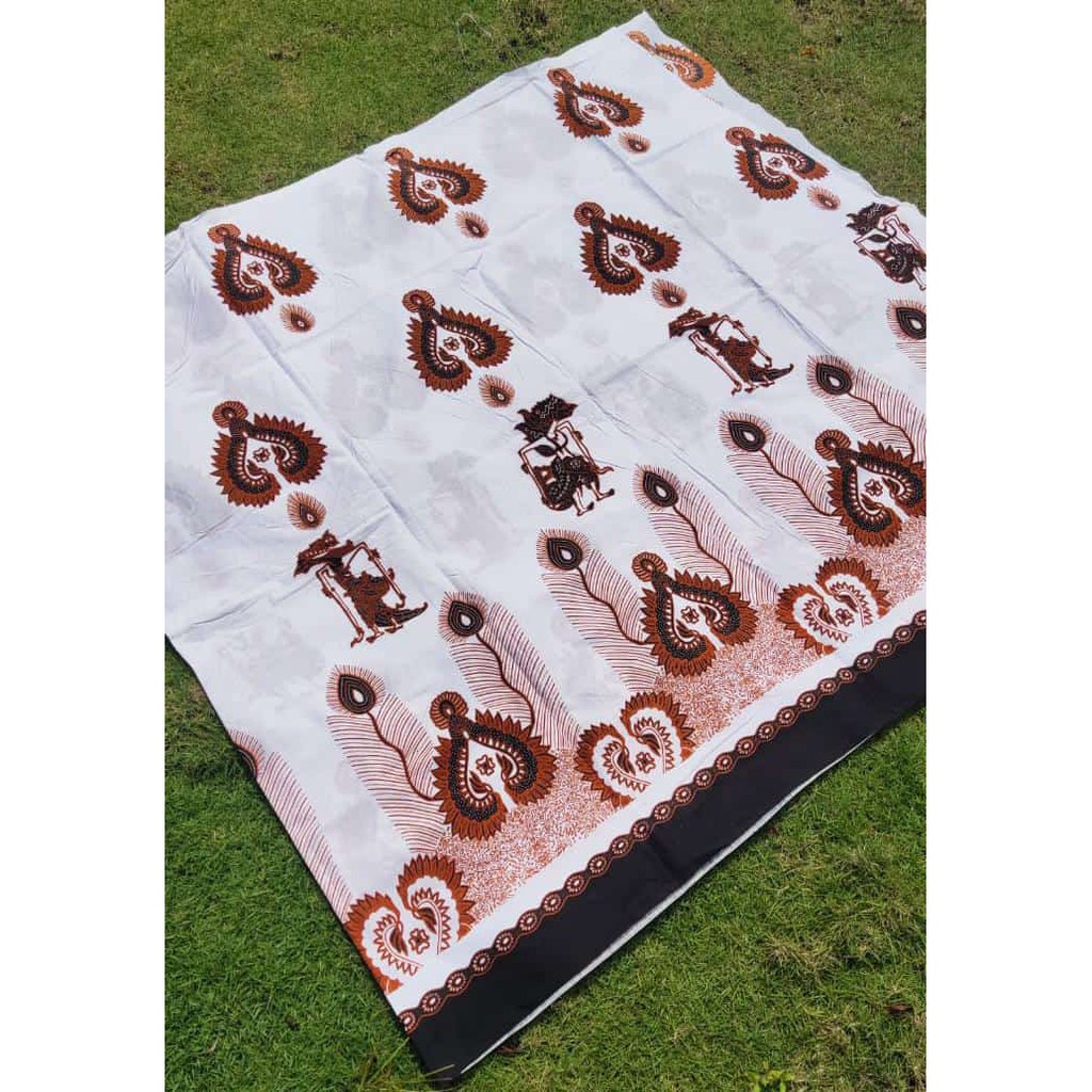 Jual Kain Batik SOLO motif wayang Rama Sinta warna dasar putih | Shopee ...