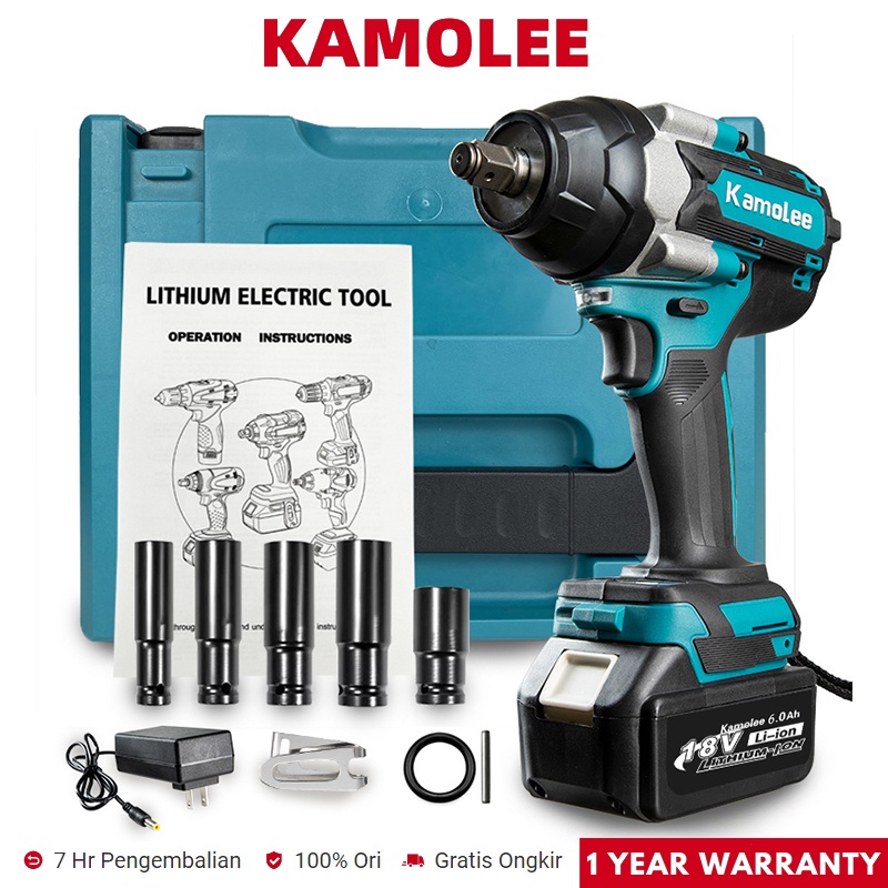 FLEX 1/2" High Torque Impact Wrench Kit – Includes 6.0Ah Battery & 280W Charger For Heavy-Duty Jobs