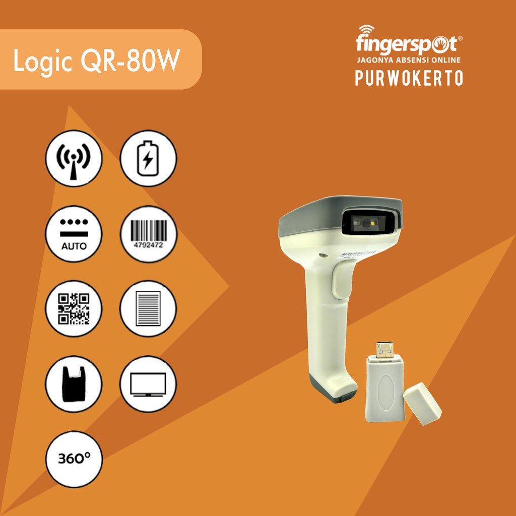 Jual Barcode Scanner Logic QR-80W Wireless | Scanner Barcode | Shopee ...