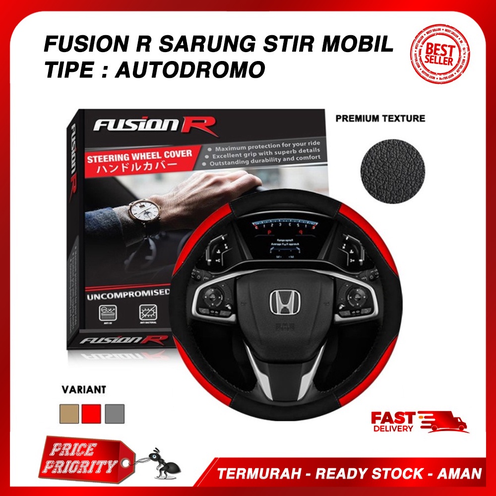 Jual Fusion R Cover Stir Sarung Setir Mobil Kulit Autodromo Sporty Comfort Grip Premium