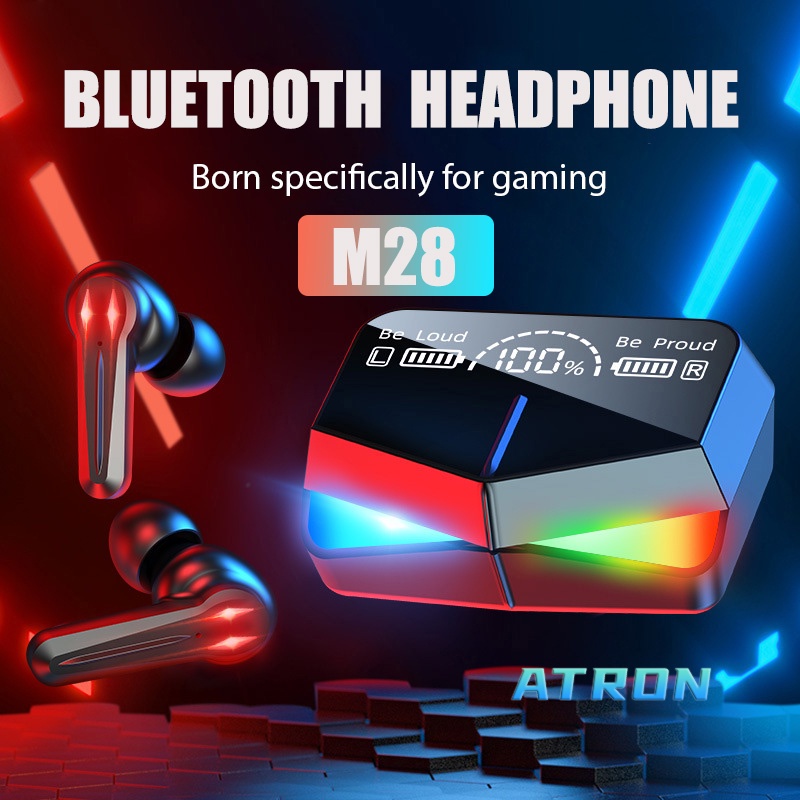 Jual ATRON Headset Bluetooth Gaming TWS M28 Dual Mode BT V5.1 ...