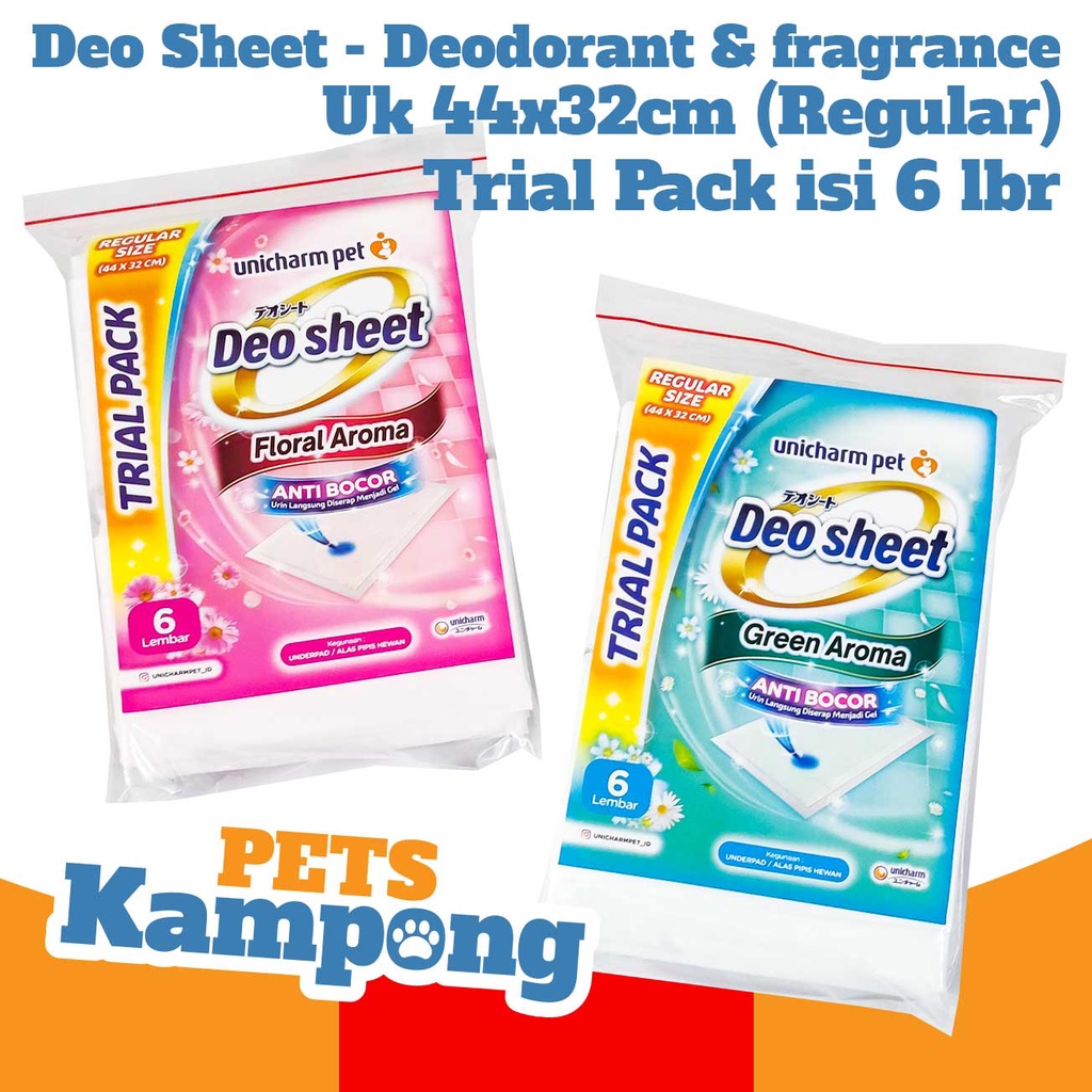 Jual Deo Sheet Unicharm Pet Pee Pad Anjing Kucing Regular Trial Pack ...