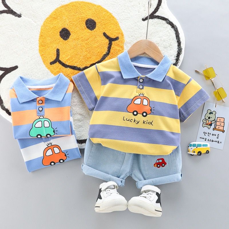 Little M Polos Kantong Depan Jegging Denim Anak Perempuan