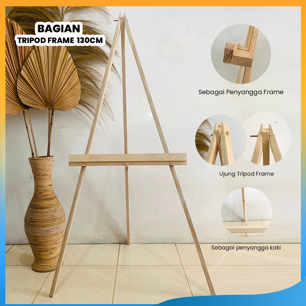 Jual Easel Standing Frame Kayu Wooden Board Besar Stand Lukis Kayu Jati Belanda Penyanggah Papan