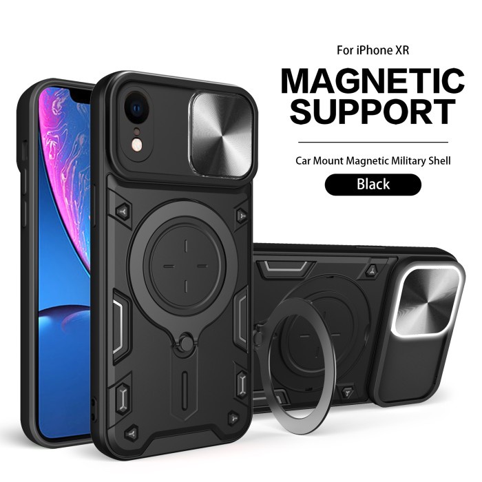 Jual iPhone XR EvoX Army Military Flash Flip Lens Armor Case