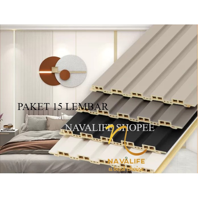 Jual Wpc Wallpanel slim Kode 15QB paket 15pcs Navalife anti air rayap ...