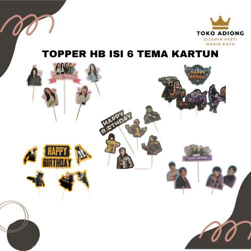 Jual TOPPER HB ISI 6 TEMA KARTUN | Shopee Indonesia