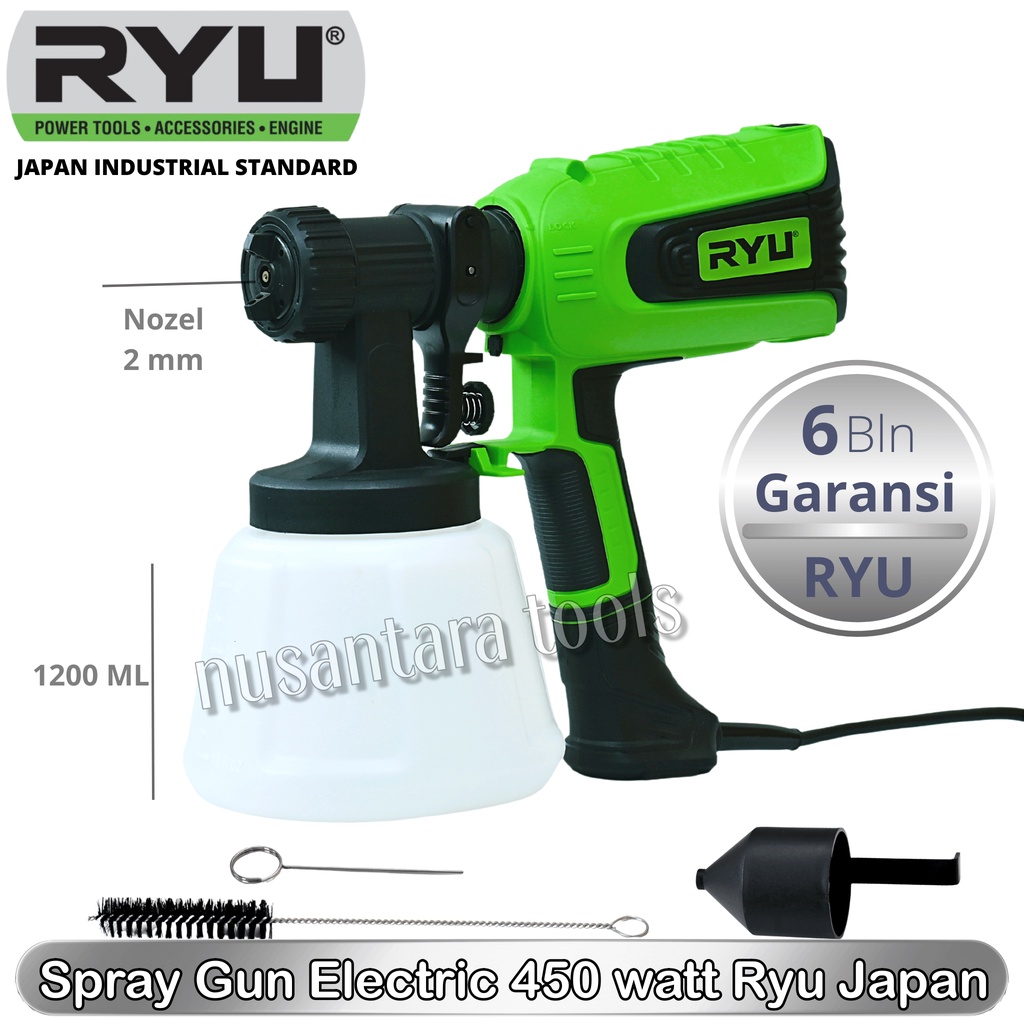 Jual Spray Gun Electric RYU RSE 800-2 Semprotan Cat Air Minyak Listrik ...