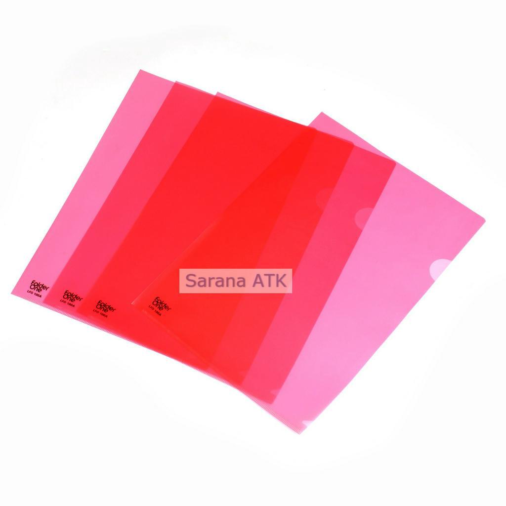 Jual FOLDER ONE - Map L Bening A4 Warna Merah [1 LUSIN] | Shopee Indonesia