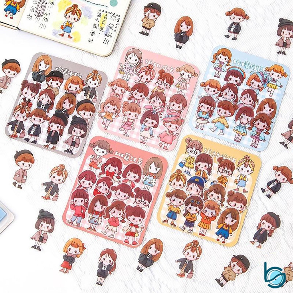 Jual Stiker Gadis 40PCS/Bag cute girl sticker /40 Lembar Stiker Lucu ...