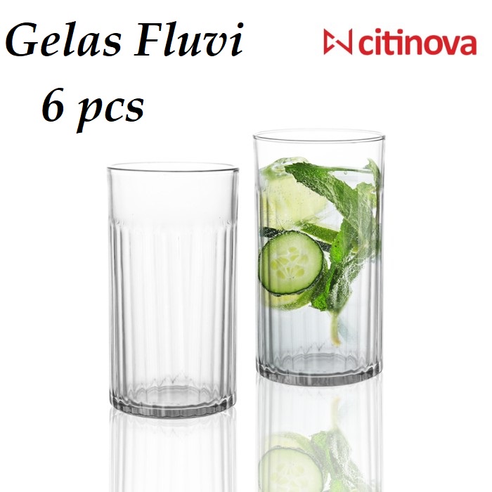 Jual Citinova Gelas Minum Kaca Fluvi 6 Pcs Shopee Indonesia 0693