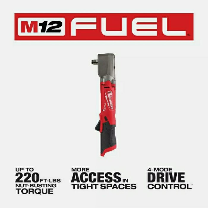 Milwaukee M12 FUEL 12V Lithium Ion Brushless Cordless 1/2 In. Right Angle Impact Wrench With 3.0 Ah Battery Pack (2 Pack) 2565 20 48 11 2412 - Foto 3