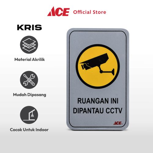 Jual Ace Kris X Cm Stiker Anodized Akrilik Dipantau Cctv Sign Board Sticker Penanda Tanda