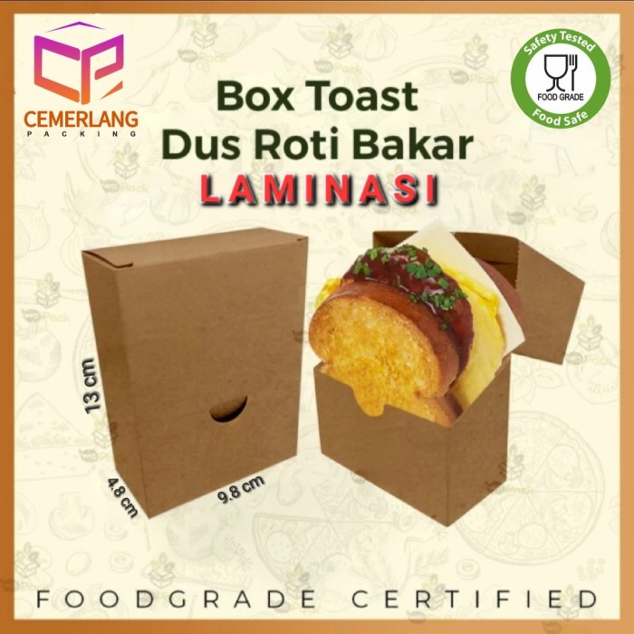 Jual Kotak Box Roti Bakar Panggang Cromboloni Kraft Coklat Jiwa Toast ...