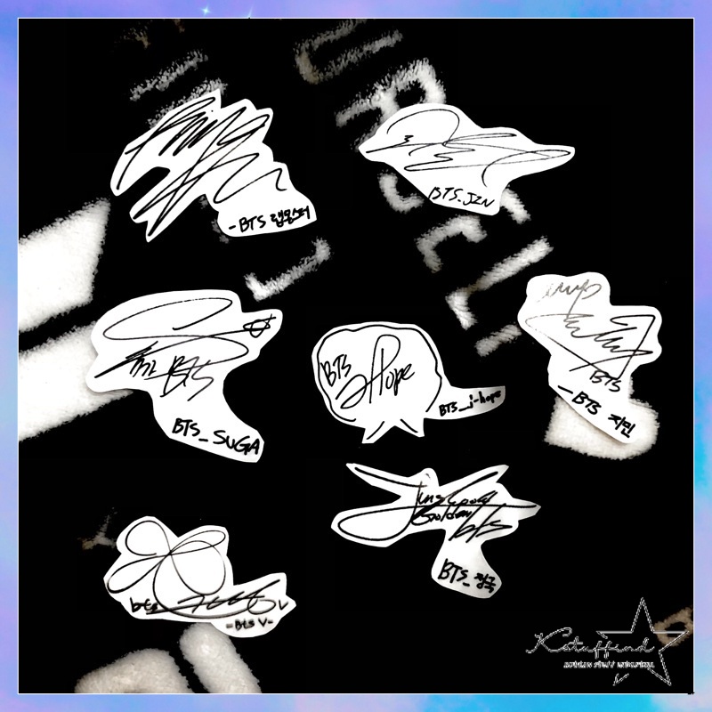Jual BTS SIGNATURE TRANSPARANT STICKER STIKER TANDA TANGAN BTS ...