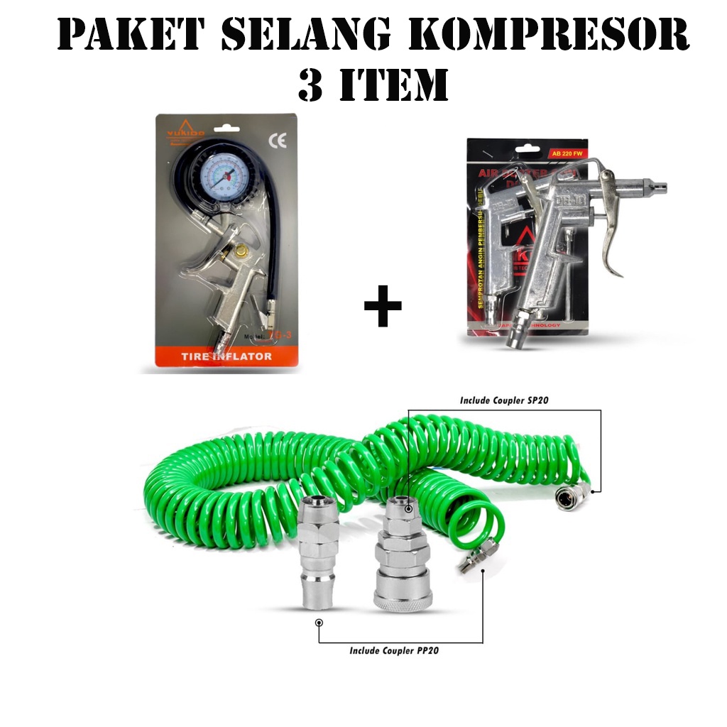 Jual PAKET KOMPRESOR 3IN1 !! YUKIDO Alat Pengisi Angin 3 In 1 Tire