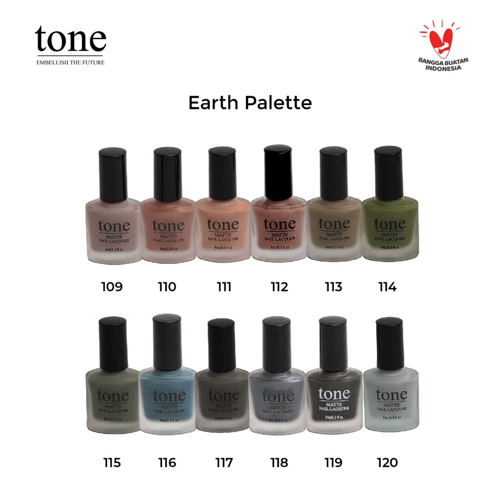 Jual Tone Nail Lacquer Earth Palette Matte Series 109-120 | Shopee ...