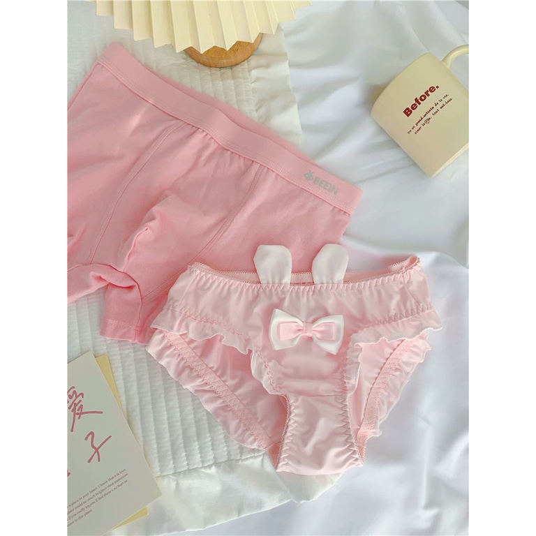 Jual Pink Rabbit Couple Underwear Pure Cotton Antibacterial Solid Color ...
