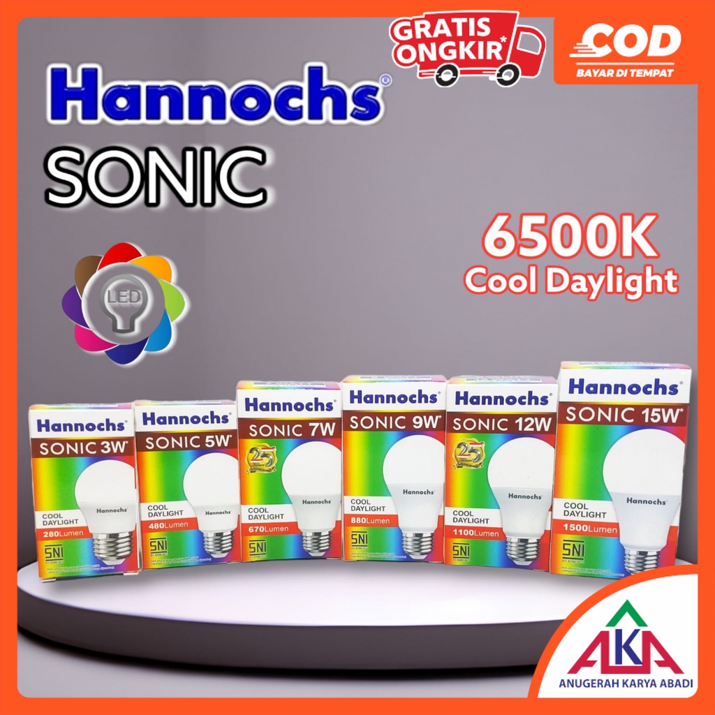 Jual Hannochs Sonic Lampu Led 3 5 7 9 12 15 Watt Sni Cool