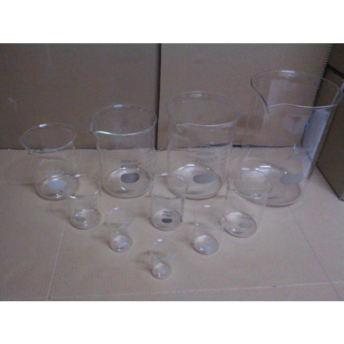 Jual Beaker glass / gelas kimia kaca 500 ml - PYREX | Alat Laboratorium ...
