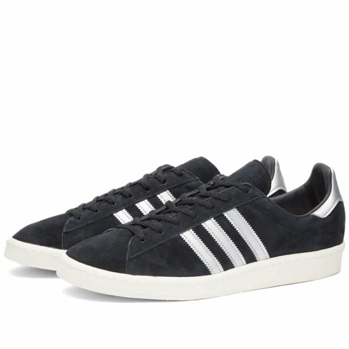 adidas gazelle silver green womens adidas Campus 80s (Black / Silver) main image 1