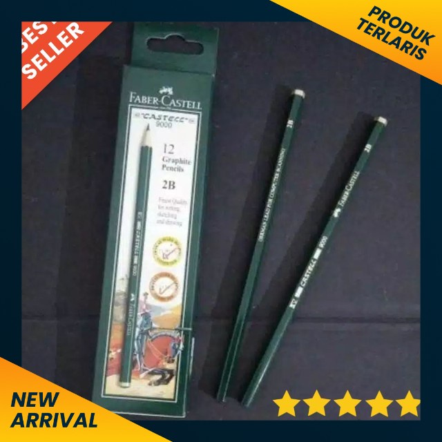 Jual pensil kayu 2B - pensil 2B fabercastell - pensil 2B kayu - pensil ...
