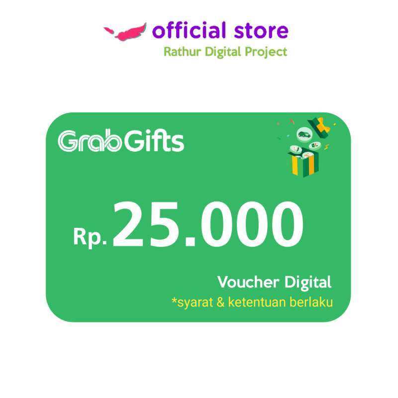 Jual Grab Gift Food Voucher Digital Value Rp. 25.000 Shopee Indonesia