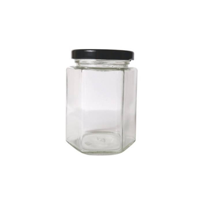 Jual New Product Hexagon Auburn Glass Jar 300 Ml Toples Segi Enam Toples Madu Kaca 4437