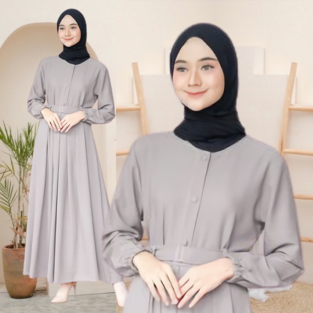 Jual Model Gamis Terbaru 2023 Hitam Polos Simpel Modern Remaja Dress Eticha Wanita Muslim Pesta 9929