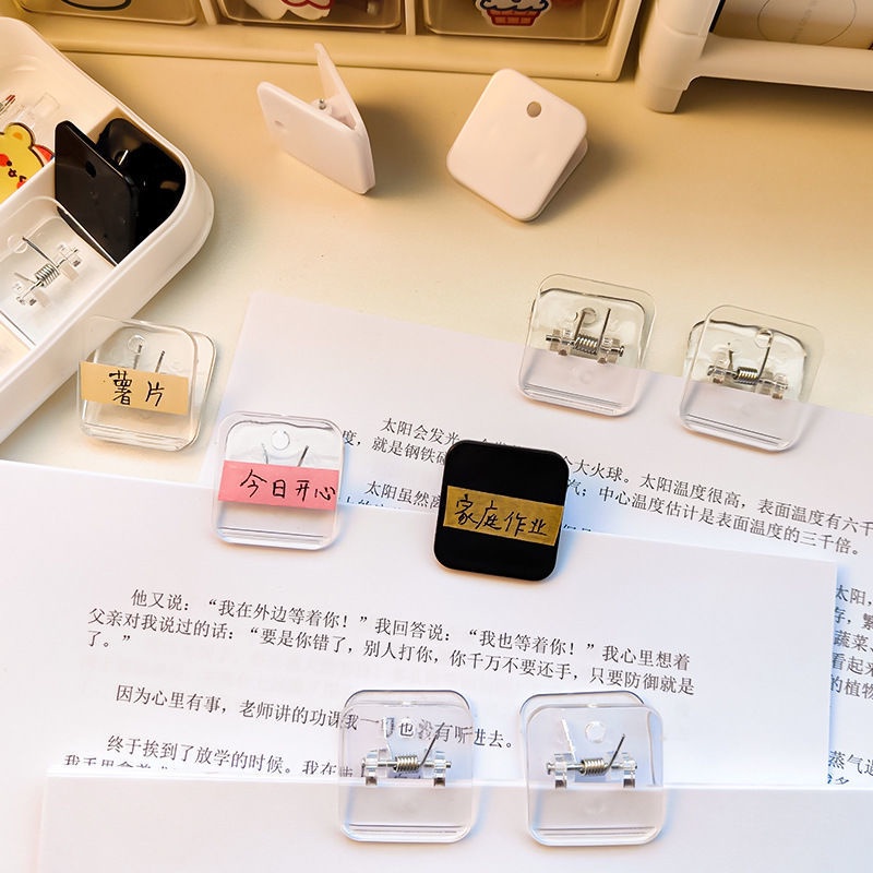 Jual Binder Clip Square Paper Clip/Penjepit kertas transparan berwarna