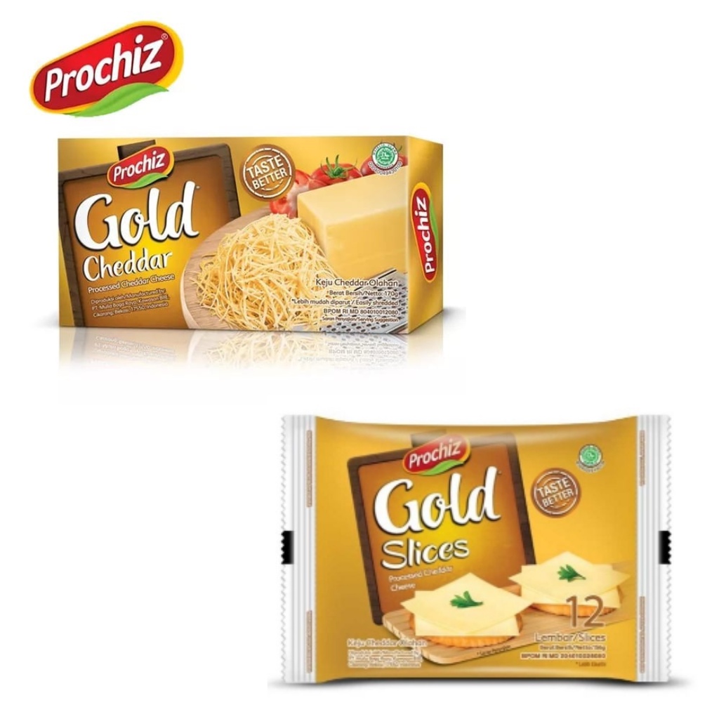 Jual PROCHIZ GOLD CHEDDAR/KEJU 160gr/12Slice | Shopee Indonesia