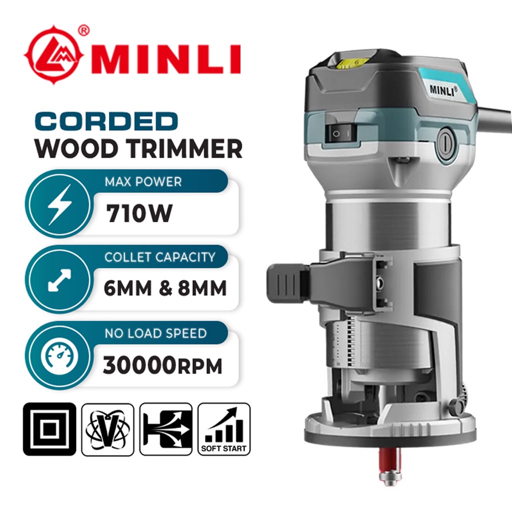 Jual MINLI 710W Mesin Profil Kayu Wood Trimmer Router 59118 | Shopee ...