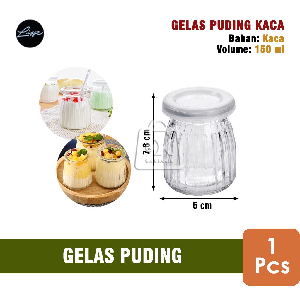 Jual Gelas Pudding Jar Puding Hokaido Yogurt Botol Kaca Tutup Plastik