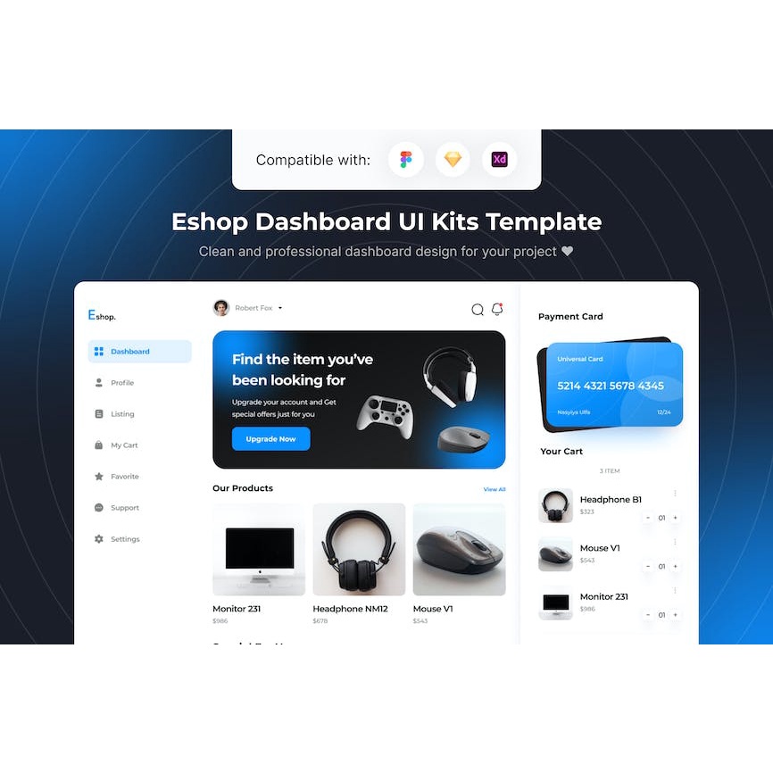 Jual Eshop Dashboard UI Kits Template | Shopee Indonesia