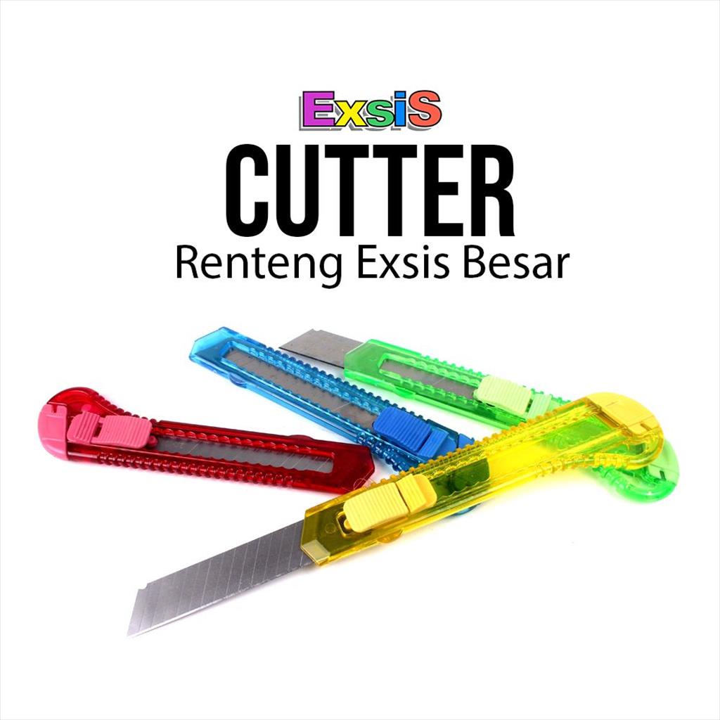 Jual 12buah Pisau Cutter Renteng Besar Bening / Pisau Cutter Renteng ...