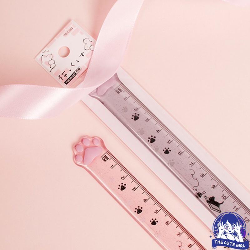 Jual Cute kucing Ruler Transparent Plastic Ruler Staight Ruler Accurate ...