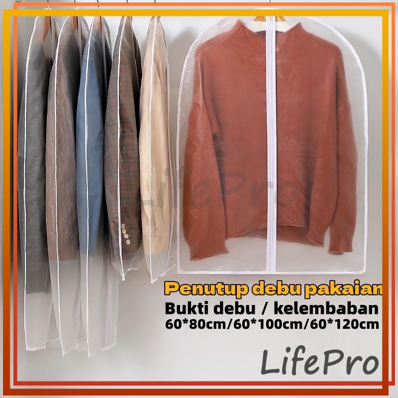 Jual Lifepro Sarung Plastik Pelindung Baju Cover Baju Resleting Anti Air Anti Debu Dustproof