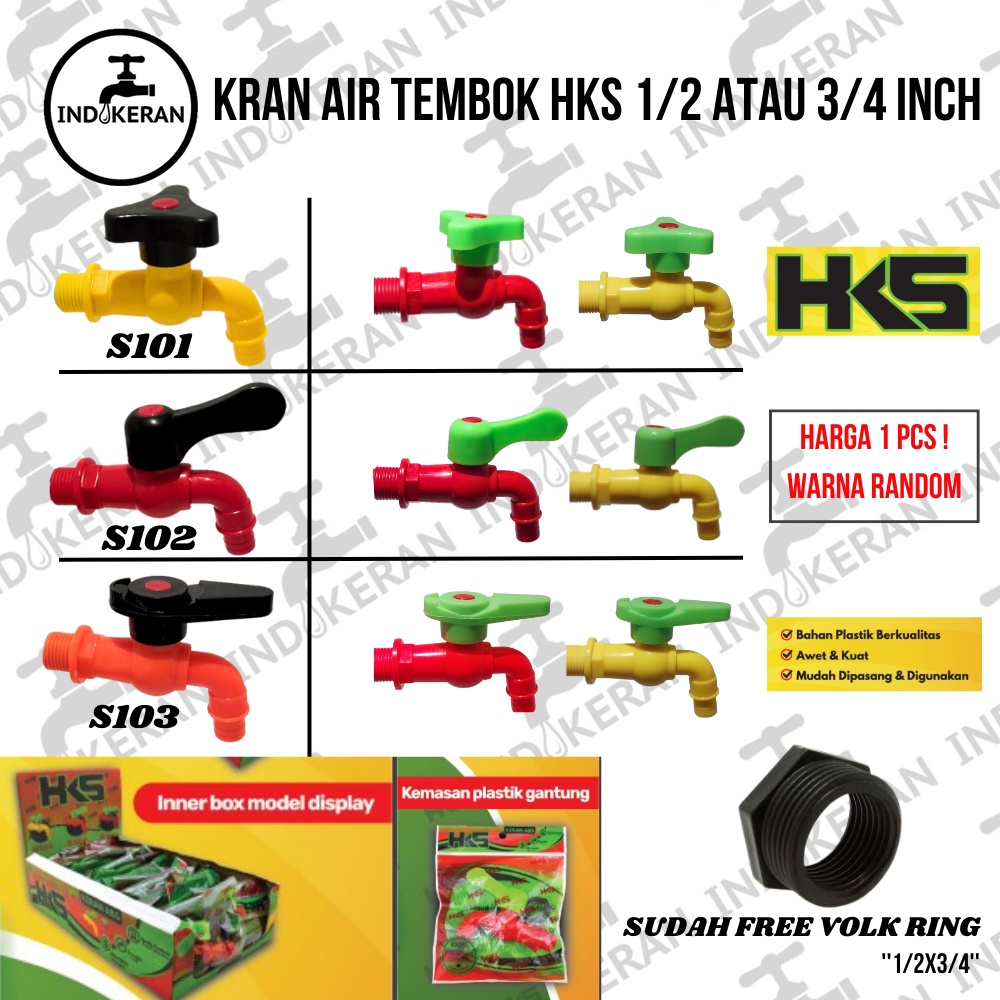 Jual Indokeran Kran Taman Air Tembok Mandi Pvc Hks Shopee Indonesia