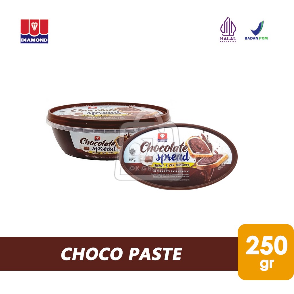 Jual Selai Coklat DIAMOND Chocolate Paste Choco Spread (Toples 250gr ...