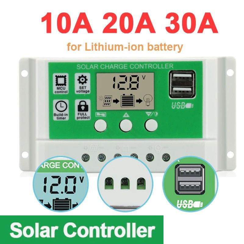 Jual Solar Panel Charge Controller PWM Battery Charger for Lead Acid Battery Liion Lithium