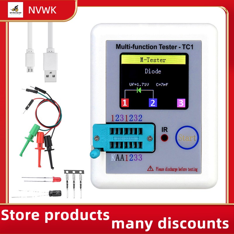 Tester Multifunzione Per Circuiti Integrati E Transistor - Con Terminali - 1300 Chip Integrati - 5V/3.3V