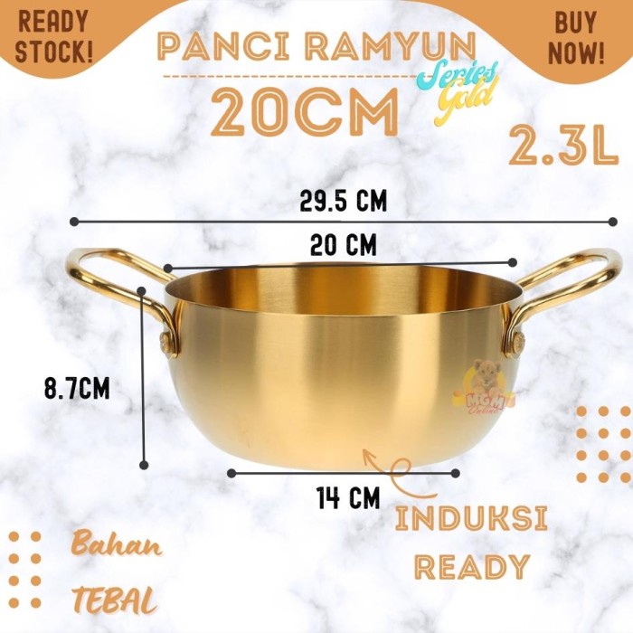 Jual Panci Gold Ramyun 20cm Stainless tebal KOREA induksi ready ...