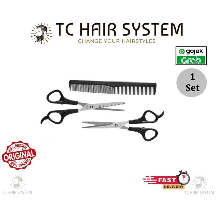 Jual Gunting Rambut Set Gunting Potong & Sasak Rambut 1 Set | Shopee ...
